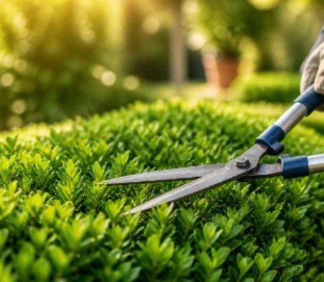 Gartenpflege: Heckenschnitt mit Gartenschere